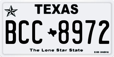 TX license plate BCC8972