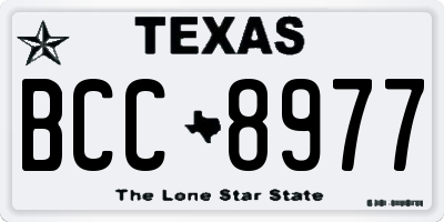 TX license plate BCC8977