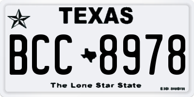 TX license plate BCC8978