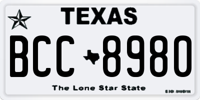 TX license plate BCC8980