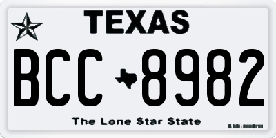 TX license plate BCC8982