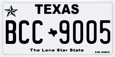 TX license plate BCC9005