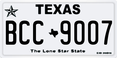 TX license plate BCC9007