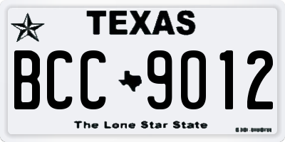 TX license plate BCC9012