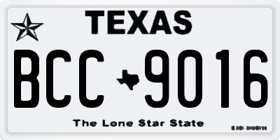 TX license plate BCC9016