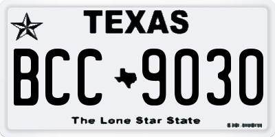 TX license plate BCC9030