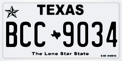 TX license plate BCC9034