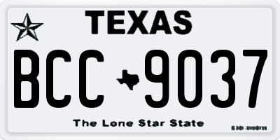 TX license plate BCC9037