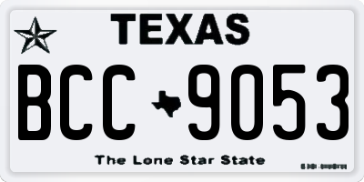 TX license plate BCC9053