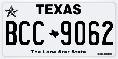 TX license plate BCC9062