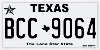 TX license plate BCC9064