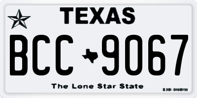 TX license plate BCC9067