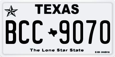 TX license plate BCC9070