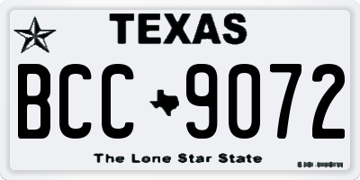 TX license plate BCC9072