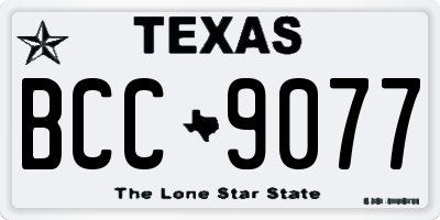 TX license plate BCC9077