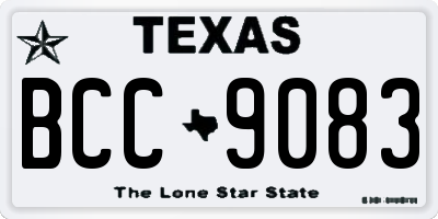 TX license plate BCC9083