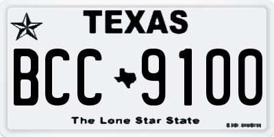 TX license plate BCC9100