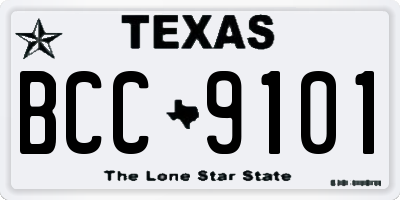 TX license plate BCC9101