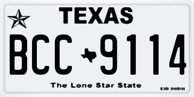 TX license plate BCC9114