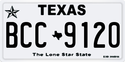 TX license plate BCC9120