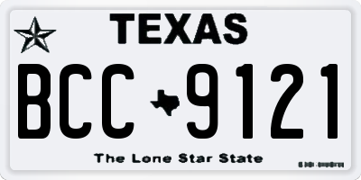 TX license plate BCC9121