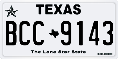 TX license plate BCC9143
