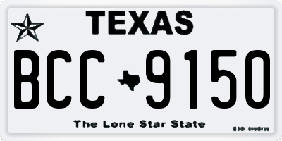 TX license plate BCC9150