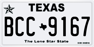 TX license plate BCC9167