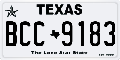 TX license plate BCC9183