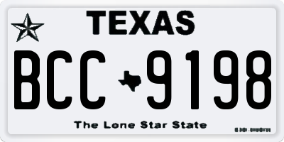 TX license plate BCC9198