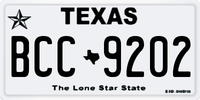 TX license plate BCC9202