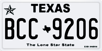TX license plate BCC9206