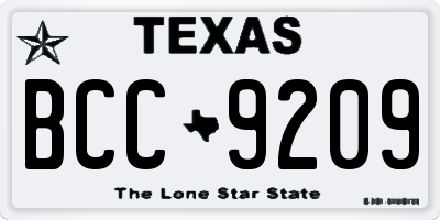 TX license plate BCC9209