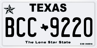 TX license plate BCC9220