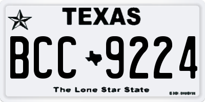 TX license plate BCC9224