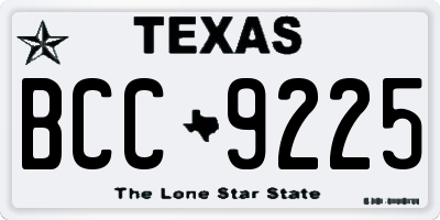 TX license plate BCC9225