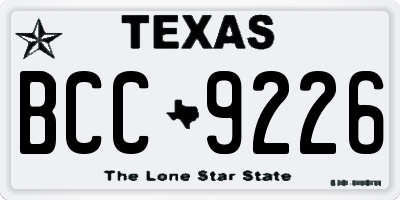 TX license plate BCC9226