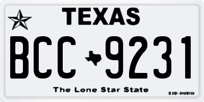 TX license plate BCC9231