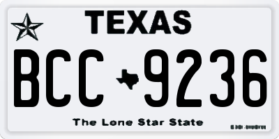 TX license plate BCC9236