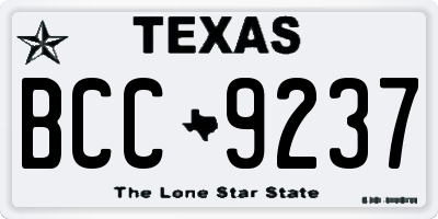TX license plate BCC9237