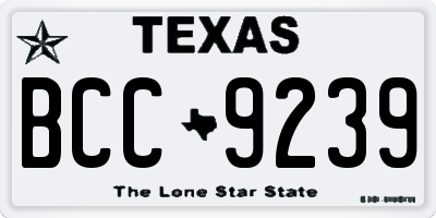 TX license plate BCC9239