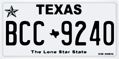 TX license plate BCC9240