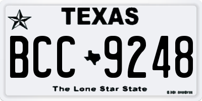 TX license plate BCC9248
