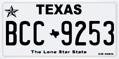 TX license plate BCC9253