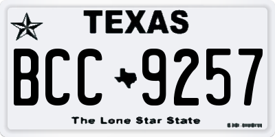TX license plate BCC9257