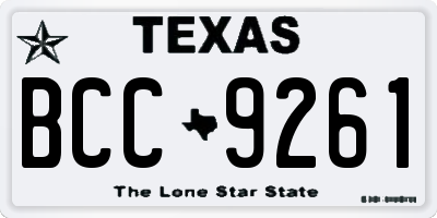 TX license plate BCC9261