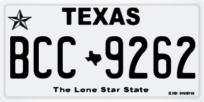 TX license plate BCC9262
