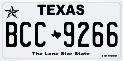 TX license plate BCC9266