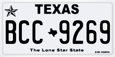 TX license plate BCC9269