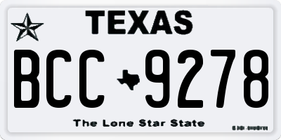TX license plate BCC9278